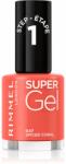 Rimmel Super Gel géles körömlakk UV/LED lámpa használata nélkül árnyalat 047 Spiced Coral 12 ml
