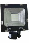  50W SMD LED mozgásérzékelős reflektor fényvető hideg fehér SLIM Szabadtéri spotlámpa IP66