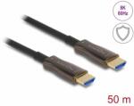 Delock Cablu activ optic HDMI 8K60Hz/4K144Hz cu protectie metalica T-T 50m, Delock 86034 (86034)