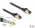 Delock Cablu de retea RJ45 SFTP Cat. 6A pentru exterior/uz industrial 3m Negru, Delock 80250 (80250)