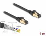 Delock Cablu de retea RJ45 SFTP Cat. 6A pentru exterior/uz industrial 1m Negru, Delock 80248 (80248)
