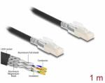 Delock Cablu de retea RJ45 Cat. 6A S/FTP cu clema pentru securizare 1m Negru, Delock 80255 (80255)