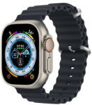 Apple Watch 1-6, SE, SE (2022) (42 / 44 mm) / Watch 7-8 (45 mm), szilikon pótszíj, állítható, hullámos kialakítás, Dux Ducis, sötétszürke