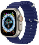 Apple Watch 1-6, SE, SE (2022) (42 / 44 mm) / Watch 7-8 (45 mm), szilikon pótszíj, állítható, hullámos kialakítás, Dux Ducis, sötétkék