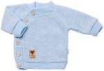 Baby Nellys Pulover pentru copii tricotat cu nasturi, fermoar. lateral, Hand Made Baby Nellys, albastru