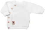 Baby Nellys Pulover pentru copii tricotat cu nasturi, fermoar. deoparte, Hand Made Baby Nellys, alb