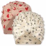 Konges Sløjd Caciulita din bumbac organic cu fundita - set 2 bucati - COEUR MAHOGANY / POINT BLUE BUTTER - Konges Sløjd