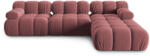 Micadoni Coltar modular Bellis cu 4 locuri si tapiterie din catifea, roz (Coltar2Bellis1set1)