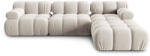 Micadoni Coltar modular Bellis cu 4 locuri si tapiterie din catifea, bej deschis (Coltar2Bellis1set8)