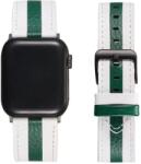 XPRO Apple Watch bőr szíj Fehér / Sötétzöld 42mm/44mm/45mm/49mm - ipon
