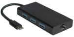 VALUELINE USB 3.1 Type C HUB 3 portos + Gigabit Ethernet Adapter (12.99.1109)