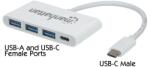 Manhattan SuperSpeed USB-C 3.1 Gen 1 Type-C Hub with Power Delivery (163552)