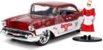 JADA Mașinuță de Crăciun Chevrolet 1957 Jada din metal cu uși care se deschid și figurina Santa Claus 20 cm lungime 1: 32 (JA3253008)