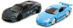 JADA Mașinuțe Brianovo Porsche 996 GT3 RS a Shaw´s McLaren 720S Fast & Furious Twin Pack Jada din metal cu părți care se deschid 19 cm lungime 1: 32 (JA3202012)
