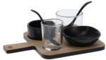 Excellent Houseware Set servire tapas Excellent Houseware, bambus portelan, 22x17x6.6 cm, maro negru (KO-278000660) Serviciu de masa