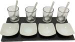 Excellent Houseware Set servire tapas patrat Excellent Houseware, ardezie portelan, 30x15cm, negru alb (KO-278000480A) Serviciu de masa