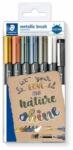 STAEDTLER Dekormarker, 1-6 mm, kúpos, ajándék tusfilccel, STAEDTLER "8321", 6 különbözõ metál szín (7 db) (TS8321TB7)