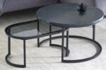 Elegance design dohányzóasztal szett - fekete (43641)