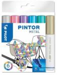Pilot Dekormarker készlet, 1, 4 mm, PILOT "Pintor M" 6 különbözõ metál szín (6 db) (PDMPTMM6)