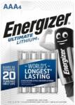 Energizer Elem, AAA mikro, 4 db, Lítium, ENERGIZER "Ultimate Lithium" (4 db) (EEAAA4L)