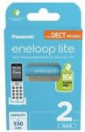 Panasonic Tölthetõ elem, AAA mikro, 2x550 mAh Ni-MH, PANASONIC "Eneloop Lite" (2 db) (ELAKU18)