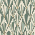  Elbűvölő és meggyőző Art Deco design textil háttéren törtfehér menta és zsályazöld tónus tapéta (691412)