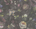  A festő ecsetje már pihen - Művészi Vintage virágábrázolás fekete fehér zöld lila és rózsaszín tónus tapéta (38636-1)