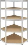 Plus Mobilier Raft metalic Premium de colt 1800x900x400x700 mm, otel galvanizat cu 5 polite MDF, 875 kg, montaj fara surub, PLUS gri 5 Raft metalic 175 kg 900x400x1800 Otel Uz casnic (61004170) Dulap arhivare