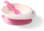 BABYONO Bol cu ventuză și lingură roz 230 ml 6m+ (AGS1077-02-BO) Set pentru masa bebelusi