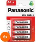 Panasonic Set 6 x Baterii Panasonic Red Zinc Carbon, R6RZ/4BP, Blister 4 Bucati (ROC-6xMAGT1003799TS) Baterii de unica folosinta