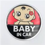  Abtibild "BABY IN CAR" fundal rosu -forma in relief Cod: TS-121 Automotive TrustedCars