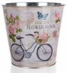 Home Decor Rózsás - biciklis fém kaspó - 15x14 cm - Jardin Flower Bicycle (VET-63918661)