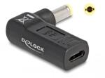 Delock 60011 Laptop töltőkábel adapter USB Type-C anya - 5, 5 x 2, 5 mm apa 90 fokban hajlított (60011)