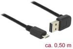 Delock 85203 Kábel EASY-USB 2.0-s A típusú csatlakozódugó, ívelt felfelé / lefelé > USB 2.0-s Micro-B-típu (85203)