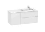 Roca Beyond 120 cm jobbos fürdőszoba bútor mosdóval, fényes fehér A851392806 (A851392806)