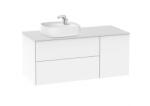 Roca Beyond 120 cm balos fürdőszoba bútor ráültethető mosdóval, fényes fehér A851400806 (A851400806)
