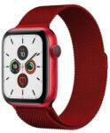 Apple Watch 7-8 (41 mm), fém pótszíj, mágneses zár, milánói stílus, piros - tok-shop