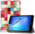 Huawei MatePad T8 (8.0), mappa tok, négyzet minta, Trifold, színes - tok-shop