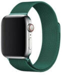 Apple Watch 1-6, SE, SE (2022) (38 / 40 mm), fém pótszíj, mágneses zár, milánói stílus, sötétzöld - tok-shop