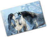  Wallmuralia. hu Üveg vágódeszka Szürke ló télen 2x40x52 cm