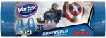 Vortex Saci Menajeri cu Manere Captain America 100% Biodegradabili - Vortex Garbage Bags Superhold Avengers, 35 l, 20 buc
