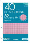  BLASETTI Ricambi gyűrűskönyv betét A/5 40 lap kockás, rózsaszín