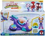 Spidey and His Amazing Friends Set figurina cu vehicul, Spidey, Ghost Spider cu Glide Spinner, F72545 Figurina