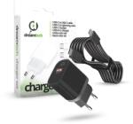 dreamtech PD Charger Set USB-C+A 20W+QC3.0-s adapterrel és USB-C / Lightning kábellel FEKETE (126303) (126303)