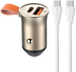 LDNIO C509Q USB, USB-C 30W Car charger + USB-C - USB-C cable (C509Q Type C-Type C) - mi-one