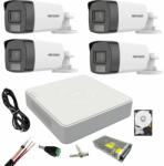 Hikvision Sistem supravegehre Hikvision 4 camere Dual Light 5 MP Lumina alba 40 IR 40 DVR 4 canaele 4 MP lite Hard, Accesorii incluse SafetyGuard Surveillance