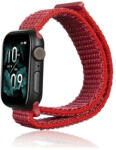 Apple Watch 1-6, SE, SE (2022) (38 / 40 mm) / Watch 7-8 (41 mm), textíl pótszíj, nylon, tépőzáras, állítható, légáteresztő, piros - pixato