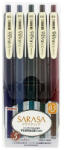  Zseléstoll készlet ZEBRA Sarasa Clip Vintage nyomógombos 0, 5 mm 5 db/készlet alap színek (69420)
