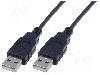 ASSMANN Cablu din ambele parţi, USB A mufa, USB 2.0, lungime 1.8m, negru, ASSMANN - AK-300100-018-S