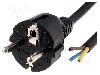 Lian Dung Cablu alimentare AC, 3m, 3 fire, culoare negru, cabluri, CEE 7/7 (E/F) mufa, LIAN DUNG - - componenteonline - 44,99 RON